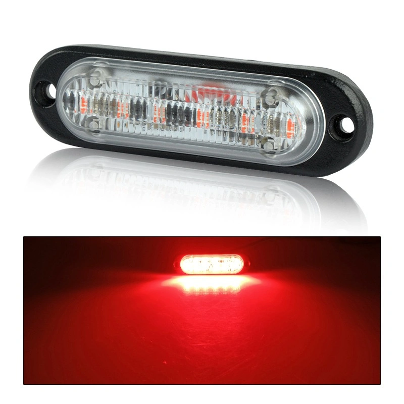 Auto Spare Parts 6W Oval Red Amber LED Truck Trailer Side Marker Indicator Light