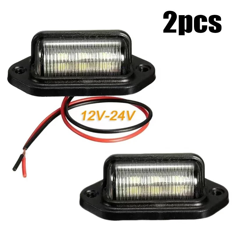 12V 6 LED License Number Plate Light Trunk Switch for SUV Vans Truck Trailer Tail Light Warning Lamp Rear Car Bulb Accessories