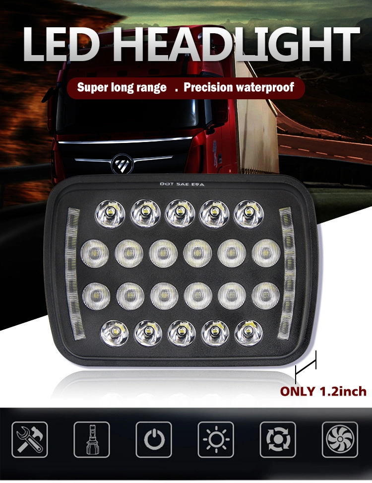 Truck Light Accessories Hi/Low Replacement Square LED Light 5 Inch Offroad 5X7inch LED Headlight
