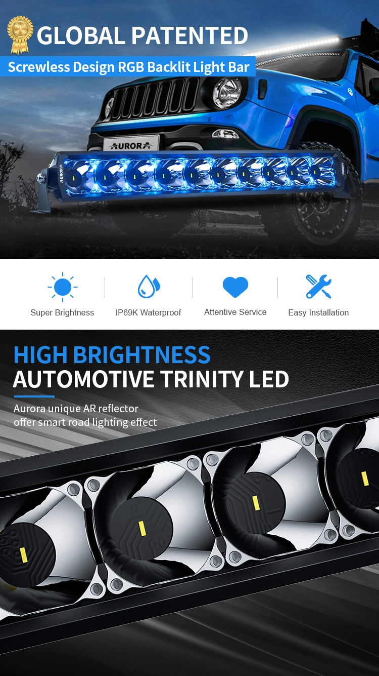 New RGB LED Light Bar APP Control Multi Color Change for Jeep