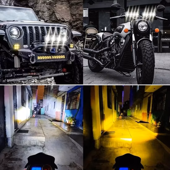 Super Bright 9~85V Car LED Headlight Motorcycle Spotlight White Yellow Car Light Accessories for Truck ATV Driving Fog Lights
