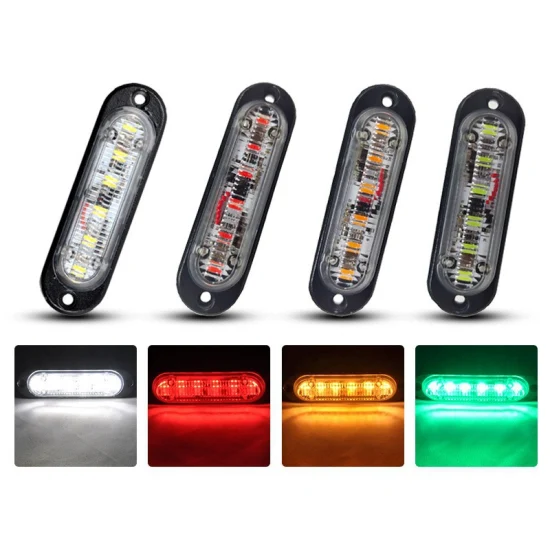 Auto Spare Parts 6W Oval Red Amber LED Truck Trailer Side Marker Indicator Light